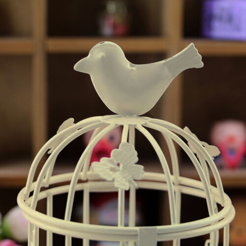 Vintage birdcage hanging lantern tealight candlestick 2