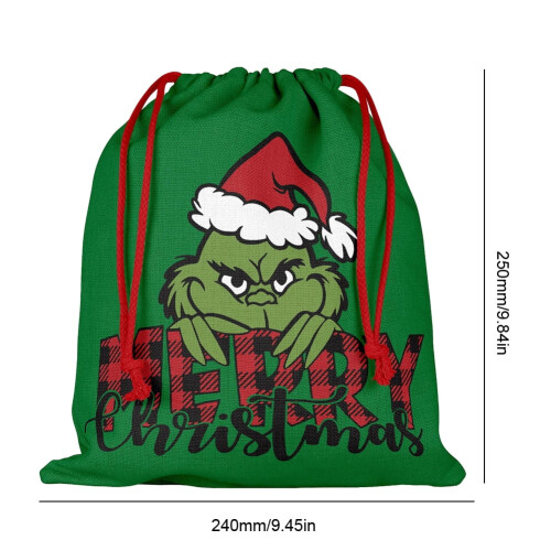 Christmas candy drawstring bag cartoon theme 10 pcs 1