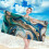 Serviette de plage en microfibre 70 x 140 cm, anti-sable, double face 5