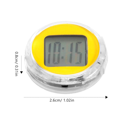 Mini ceas digital pentru motocicletă, plastic galben 1