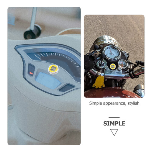 Mini ceas digital pentru motocicletă, plastic galben 2