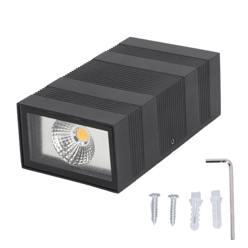 Up/Down LED-wandlamp, aluminium, waterdicht, 12W