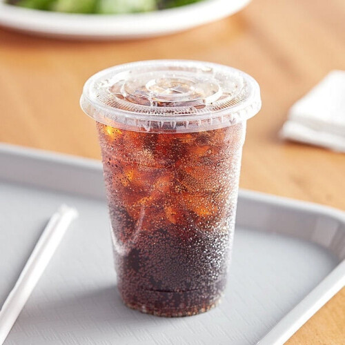 Διαφανή κρύα ποτήρια PET 16oz με καπάκια και καλαμάκια (50 τεμάχια) 1