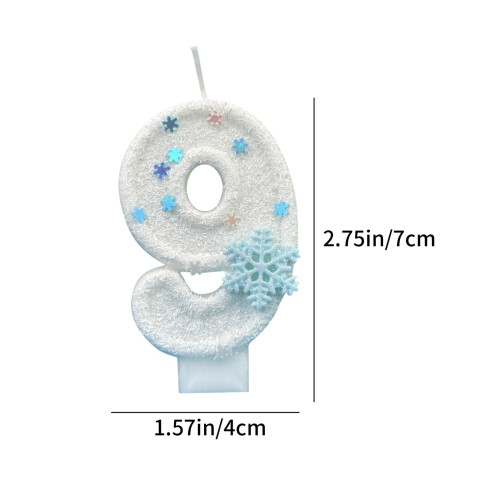 Cyfrowa świeca Snowflake, biały wosk, 28 g 2