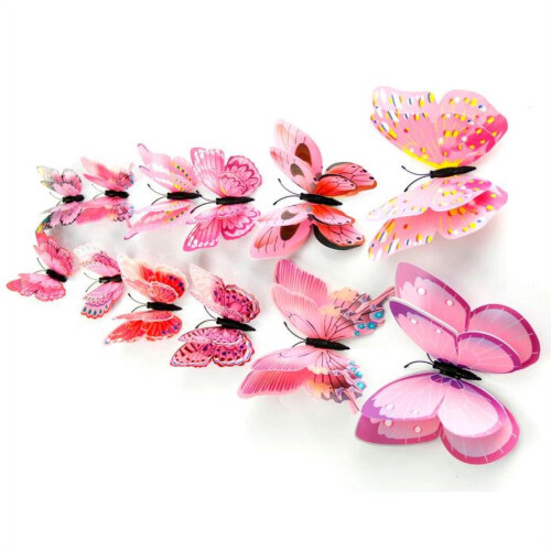 Ensemble de 12 autocollants muraux papillons ZKCCNUK 2