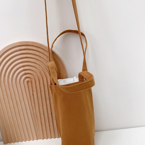 Canvas Water Bottle Bag with Shoulder Strap 2