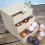 Mini houten ladekast met 3 lades - beige 3