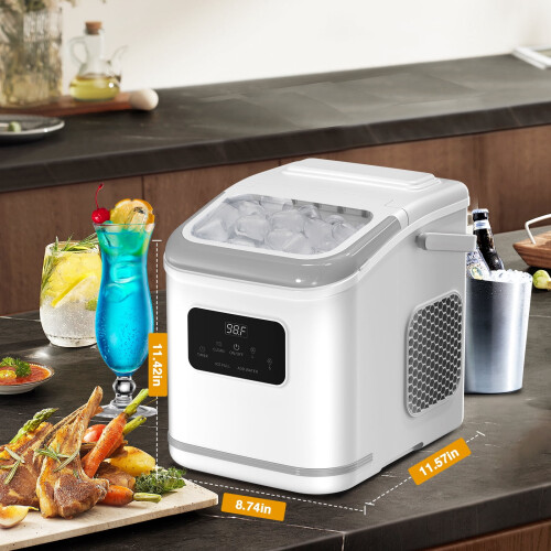 Countertop Ice Maker White 26 lbs/24H LED Timer 1