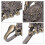 Gardinkroker i bronse-sinklegering med rosedesign 3
