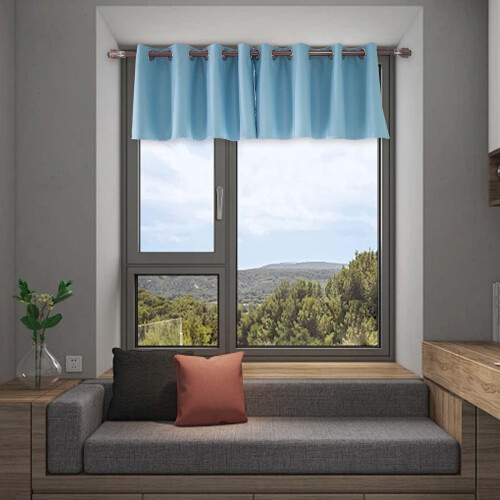 Harliver kitchen window curtains blue darkening triple 2