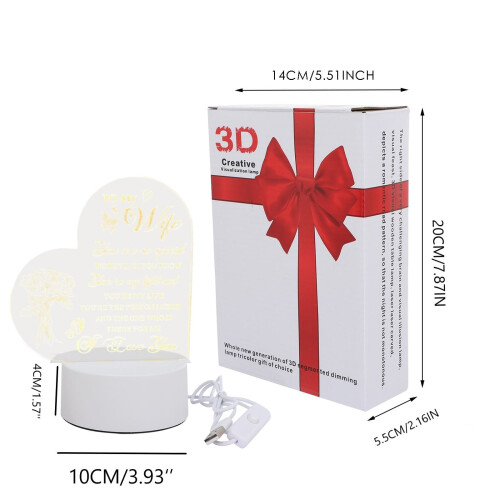 3D ακρυλικό νυχτερινό φως LED με ζεστό λευκό φως 2