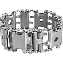 Tool Tread Bracelets For Men, Hiyi 29 In 1 Stainless Steel Versatile Bracelet Survival Bracelet Watch Band Wearable Multitool Outdoor Wristband Access