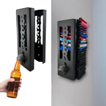 Can Cooler Holder with Bottle Opener Wall Mounted 2-in-1