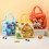 Borsa termica per il pranzo Kawaii, gialla, portatile e resistente alle macchie. 3