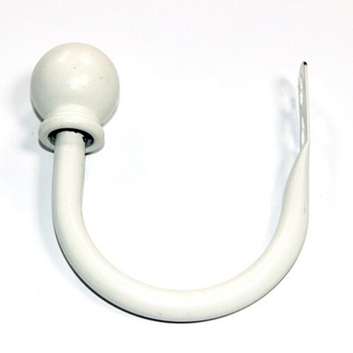 Metalgardinholdere – krogdesign, 2-pak, hvid 1