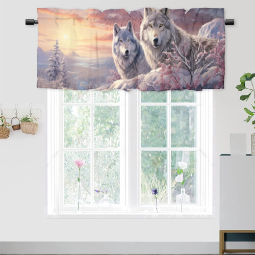 Gardinkappe til køkkenvindue 136x43 cm polyester 1