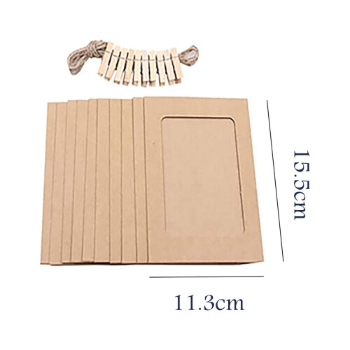 Christmas photo frame string clips kraft paper 10 pcs 2