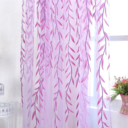 Sheer Voile Curtain Panel Floral Print 100 inch Polyester 2