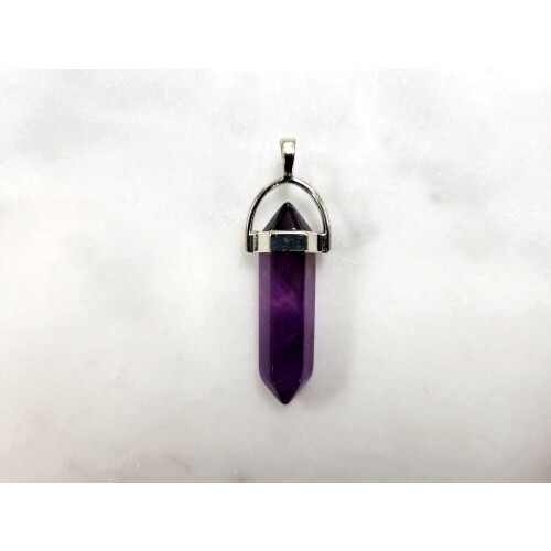 Amethyst-Kristallanhänger, doppelspitzig, 1 Stück 2