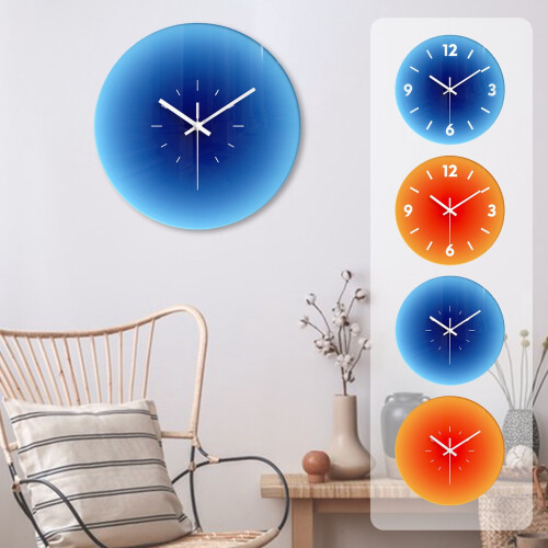 Modern Wall Clock Minimalist Tempered Glass 12-inch 1