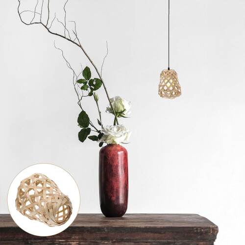 Lot de 4 abat-jour ronds en bambou 2