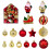 Set ornamente de Crăciun, bile colorate agățate, 72 buc. 2