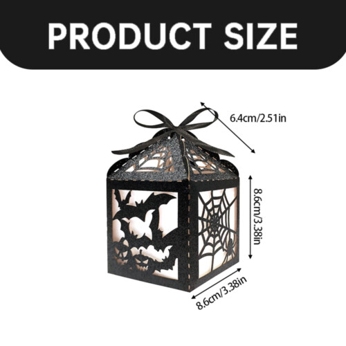 Halloween favor boxes black spider web paper pumpkin candy 1