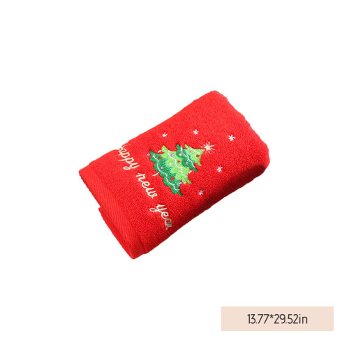Serviette de Noël en coton rouge 35 x 75 cm 2