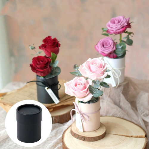 Presentaskar Minimalistiska Svarta Runda Pappaskar 6 Styck 1