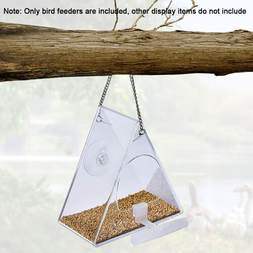 TITOUMI window bird feeder with suction cup, triangle clear 1