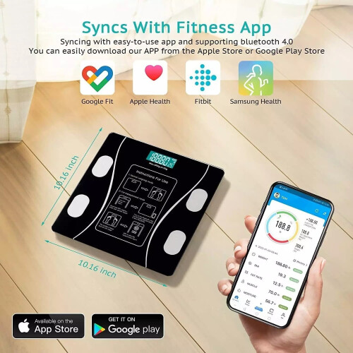 Bluetooth Smart Bathroom Scale with BMI, 180 kg Capacity 1