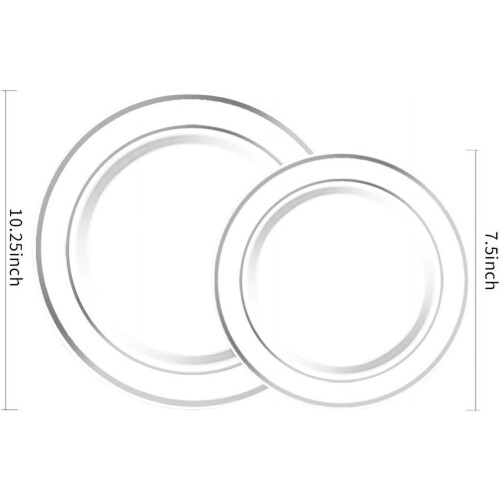 Gold Disposable Plastic Plates 120 pcs 10.25" and 7.5" 2