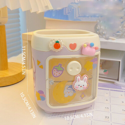 Pig-shaped pen holder for office and study, desktop storage 2