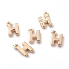 Buchstabenanhänger aus Messing, 8,5 x 5 x 1,5 mm, nickelfrei, 18 Karat Gold