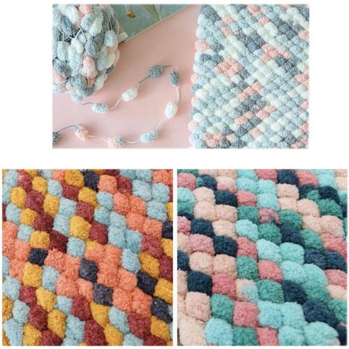 POM-POM Ball Yarn 100% Polyester 3 Pack 450g 2