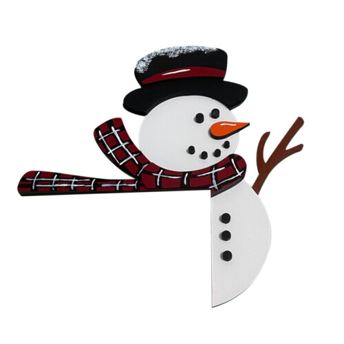 Kerstdeurdecoratie met sneeuwpop en kerstman 2024 1