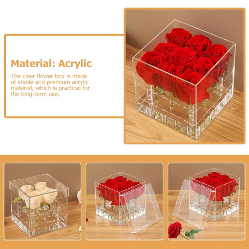 Acrylic Clear Flower Box 15.5 x 15 x 15 cm 1