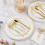 Gold Plastic Plate Set with Cutlery 150PCS 2