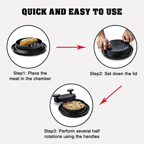 Chicken shredder with handle and non-slip base black Q844 1