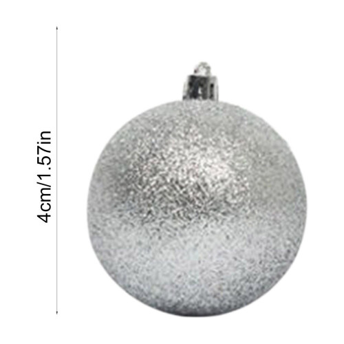 24-Piece Shatterproof Christmas Baubles, 40 mm Silver 2