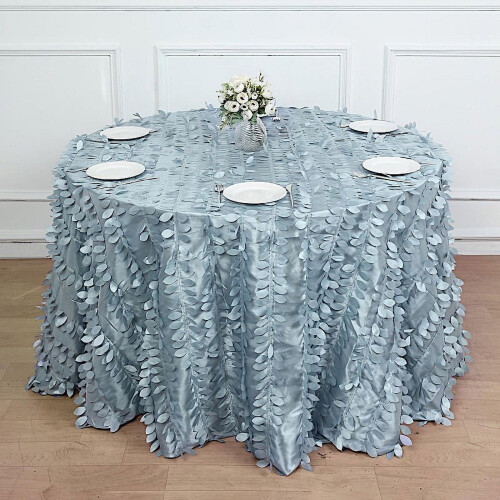 Taffeta Round Tablecloth with Leaf Petals 120 in 2