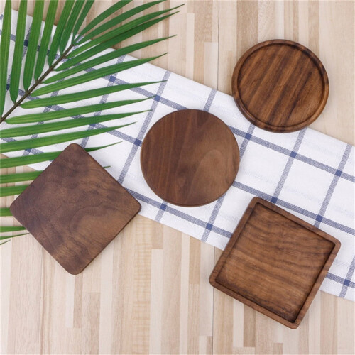 Natural Wood Coaster 8.8 cm Round 2