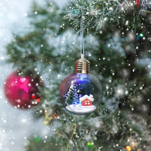 Staron bruchsichere beleuchtete transparente Weihnachtskugeln 12 1