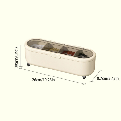 Seasoning case with spoons and divided storage rack 1 set 2