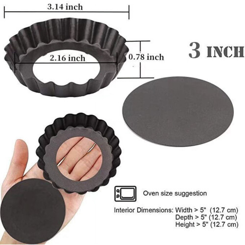 3 Inch Mini Tart Pan Nonstick Reusable Set 1