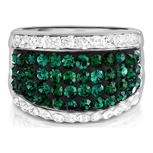 White Gold Plated Crystal Cocktail Ring 2