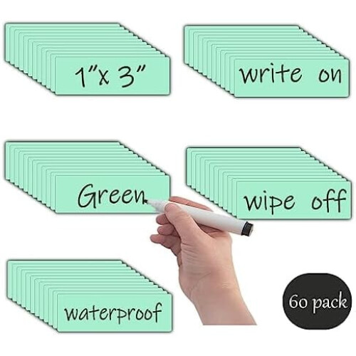 Etiquetas magnéticas para quadro branco, 1x3 polegadas, 60 unidades 2