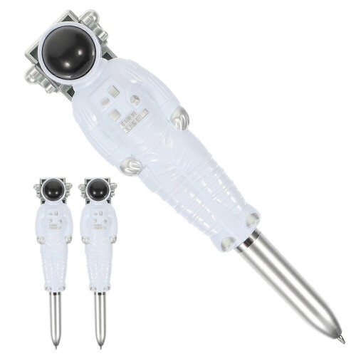 Ballpoint Pens 3 Pack Space Astronaut Themed White Plastic Black Ink for Students Writing Doodling Sketching Study Notes 1