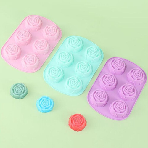 Handmade Silicone Rose Mold 6-Grid Non-Stick 2
