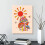 Quadro decorativo vintage em tela com cogumelos e sol, 28x38 cm (11x15 polegadas) 3